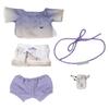 Niannyyhouse 20cm Plüschtier Kleidung: Jacke, Weste, Hose, Stirnband, Accessoires, Lila Antikes Hanfu Puppen Outfit, Baumwollpuppe, Verkleiden