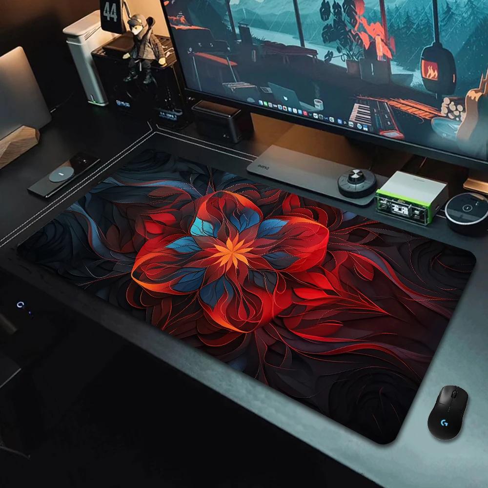 XXL Red Texture Mouse Pad Fashion Design Sakura Mousepad Computer Game Large Table Mat Rubber Anti-Slip Mechanical Keyboard Pads