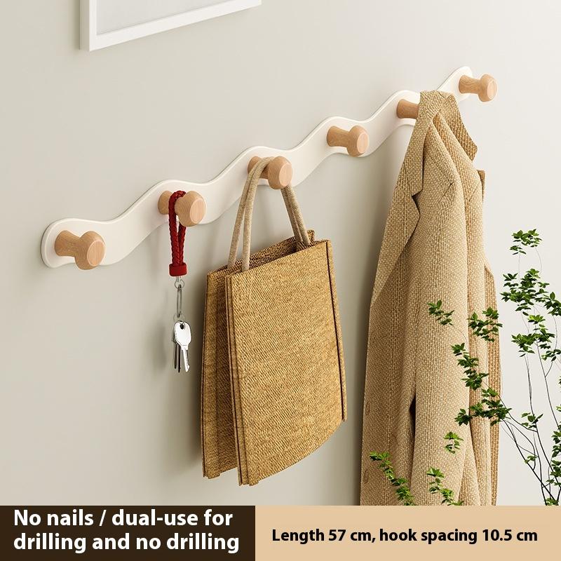 Holzhaken Badezimmer Toilette Handtuchhaken Mantelhaken Stanzfrei Türhänger