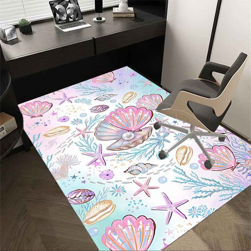 

1PC Seashell Starfish Non-Slip Floor carpet, Office, family, bedroom, Studio - Large Area Rug, Vibrant Colors-C0466 60cm by 90cm