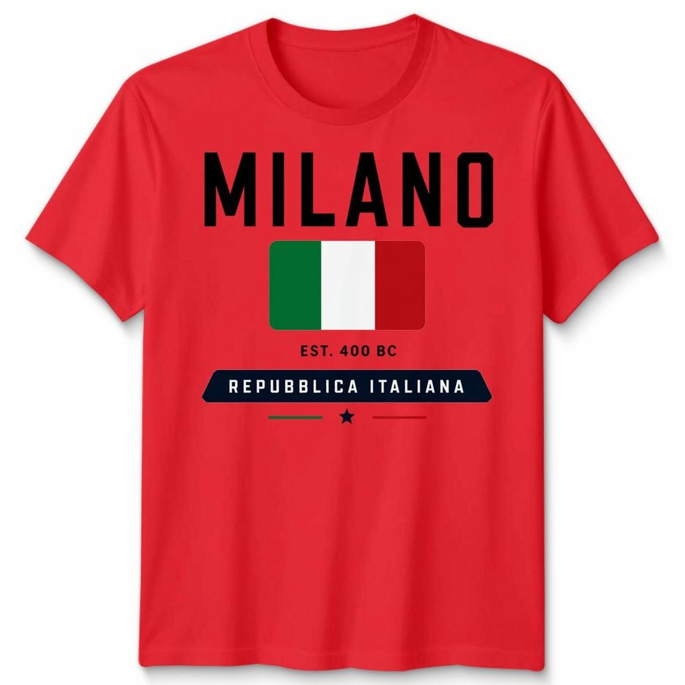 Milano Graphic Unisex Football T Shirt Casual White Soft Cotton Classic Top