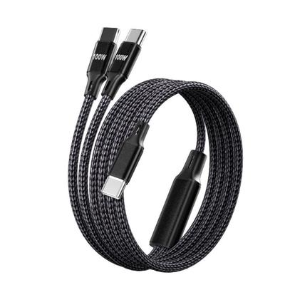 2 In 1 USB C To USB C Cable Fast Charging Cord 100W Type C To Type C Charger Cable for Phone Laptop Home Office Travel
