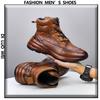 2021 European Autumn/Winter Trendy Men's Cowhide Platform Dad Shoes