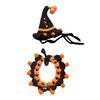Halloweenský klobouk dýně pro mazlíčky a obojek duchů, nastavitelný gotický outfit pro kočky a malé psy, pletené kostýmní doplňky