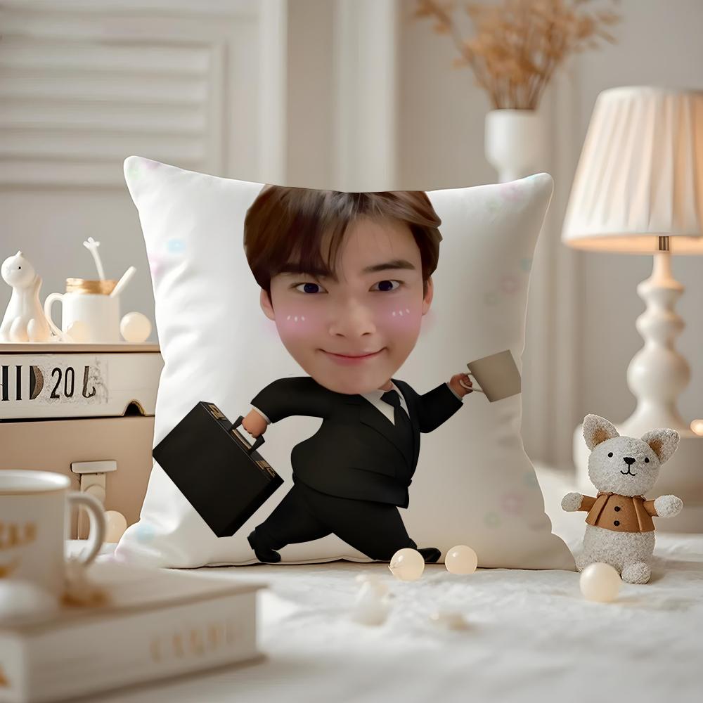 Cha E-E-Eunwoo Actor Cushion Cover Pattern Printed Pillowcase For Living Room Sofa Cushion Cover & Bedroom Decor