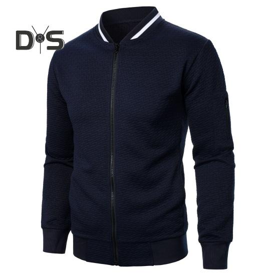 Herren Sweatshirtjacke Jacquard-Design Einfarbig Langarm Casual Top Stehkragen Lockerer Reißverschluss Outdoor Streetwear Mantel Sweatshirts