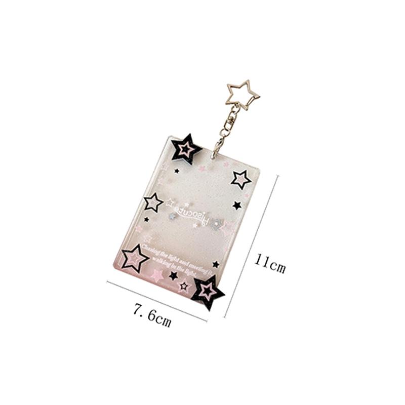 Suport Card Po Stea Strălucitoare Cu Breloc Suporturi Carduri Po Acrilice Suport Card de Autobuz Insignă de Identitate Cadru Po Idol