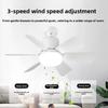 Bedroom Restaurant Kitchen E27 Screw LED Bulb Fan Light Remote Control Acrylic Ceiling Fan Light for Balcony Bathroom