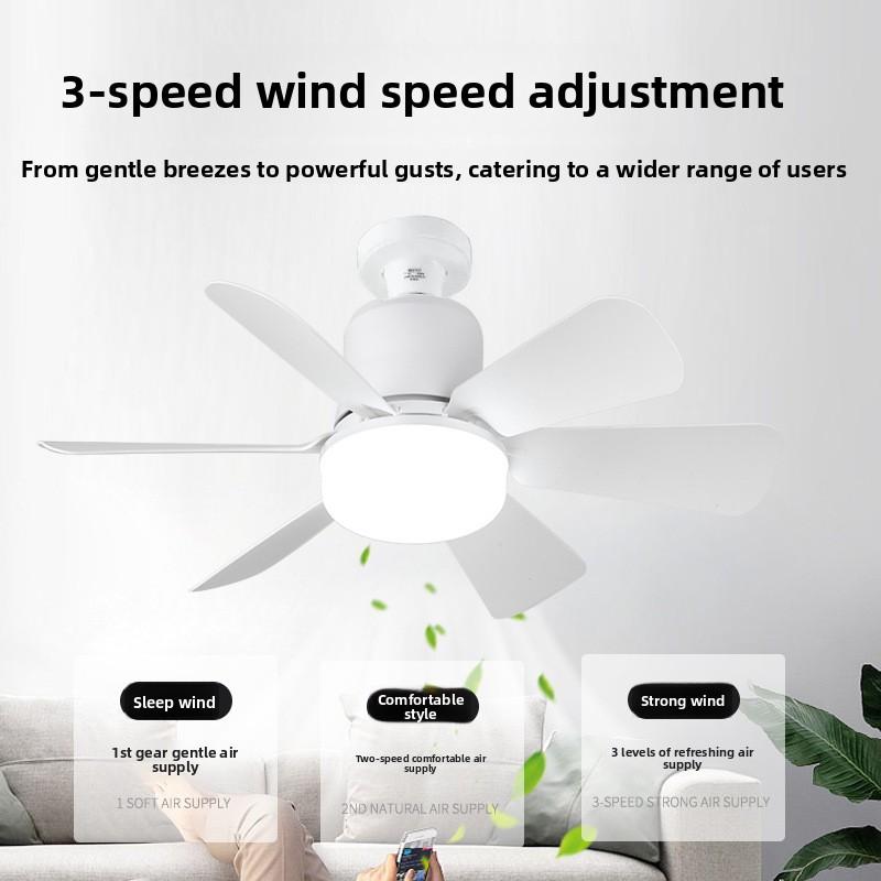 Bedroom Restaurant Kitchen E27 Screw LED Bulb Fan Light Remote Control Acrylic Ceiling Fan Light for Balcony Bathroom