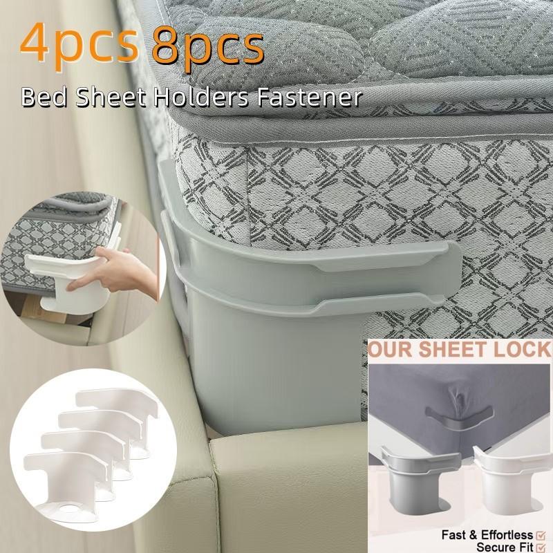 4/8pcs Universal Non-Slip Bed Sheet Clips Corner Tightener Invisible Bedspread Secure Holder