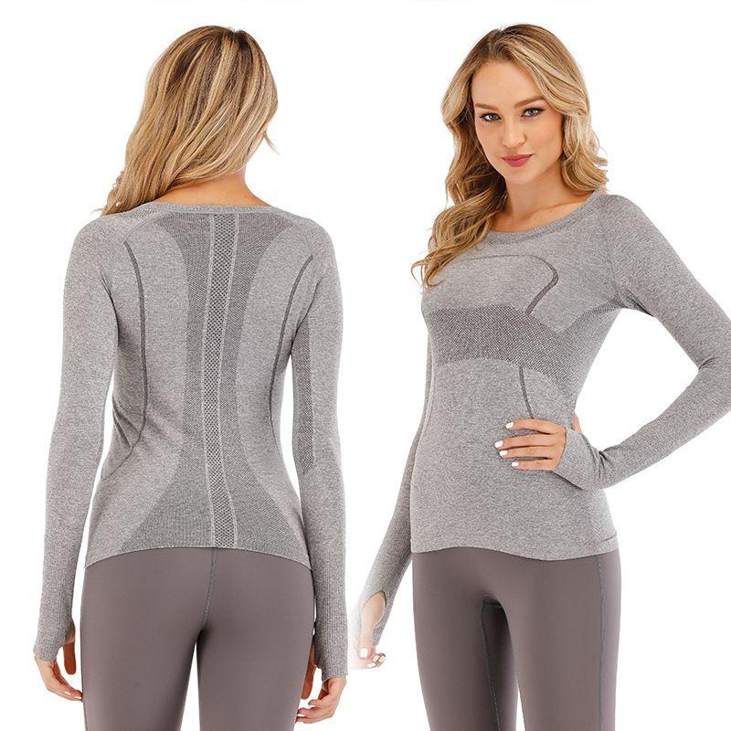 

2025 Sports Yoga Running Fitness Clothing A23 Long sleeves dyed gray XL/size 8