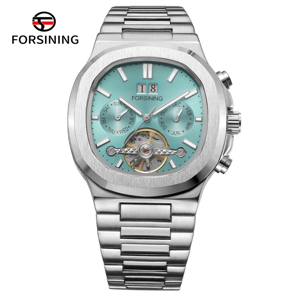 Forsining 481 Militärmann Tourbillon Zeiger Uhr Woche Datum Automatische Mechanische Uhren Edelstahl Uhr Relogio Masculino