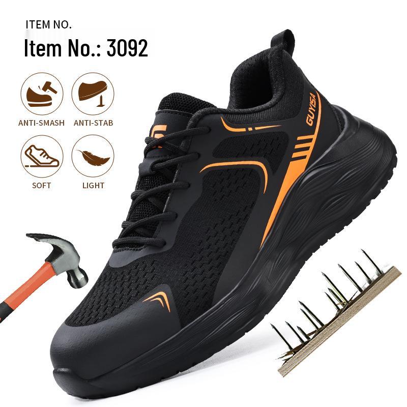 Pánská lehká bezpečnostní pracovní obuv s ocelovou špičkou - Odolná proti nárazu, Odolná proti propíchnutí, Celoroční pohodlí