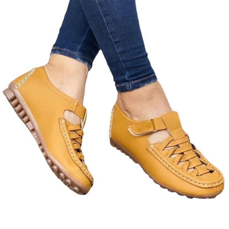 BCEBYL Summer Round Head Hollow Breathable Wear-resistant Sandals Fashion New Sports Leisure Flat Women's Shoes Chaussure Femme