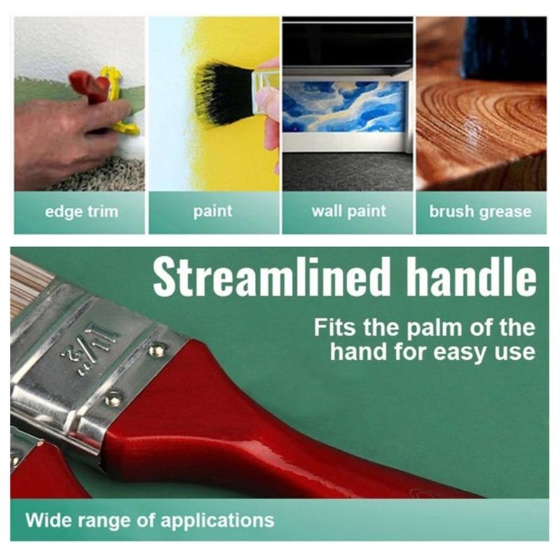 Convenient 2 Pack Paint Brushes Essential Brushes Comfortable Grip Brushes Lightweight Brushes Durable for Neat Edges