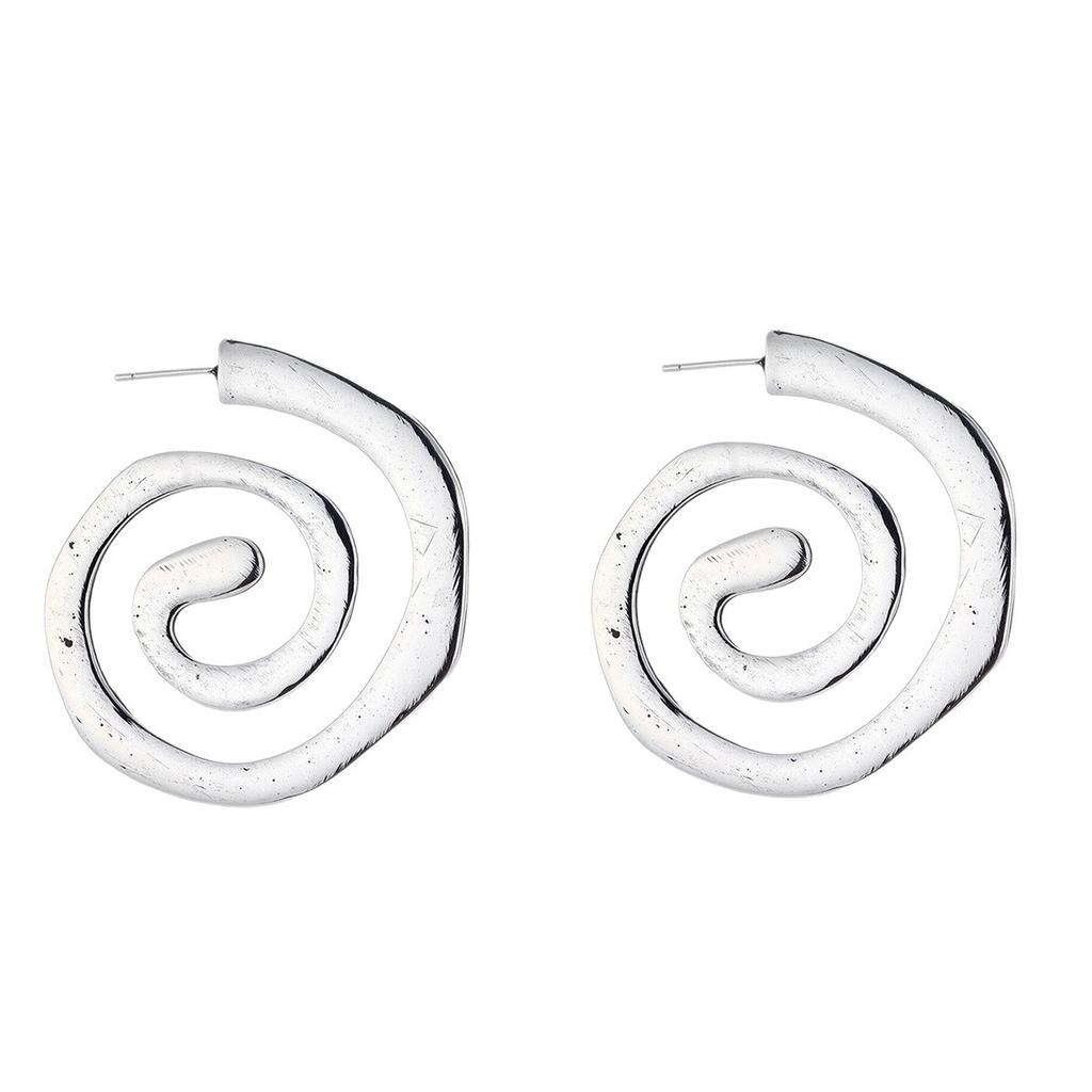 Bohemian irregular earrings wholesale new retro exaggerated jewelry high-end design spiral earrings