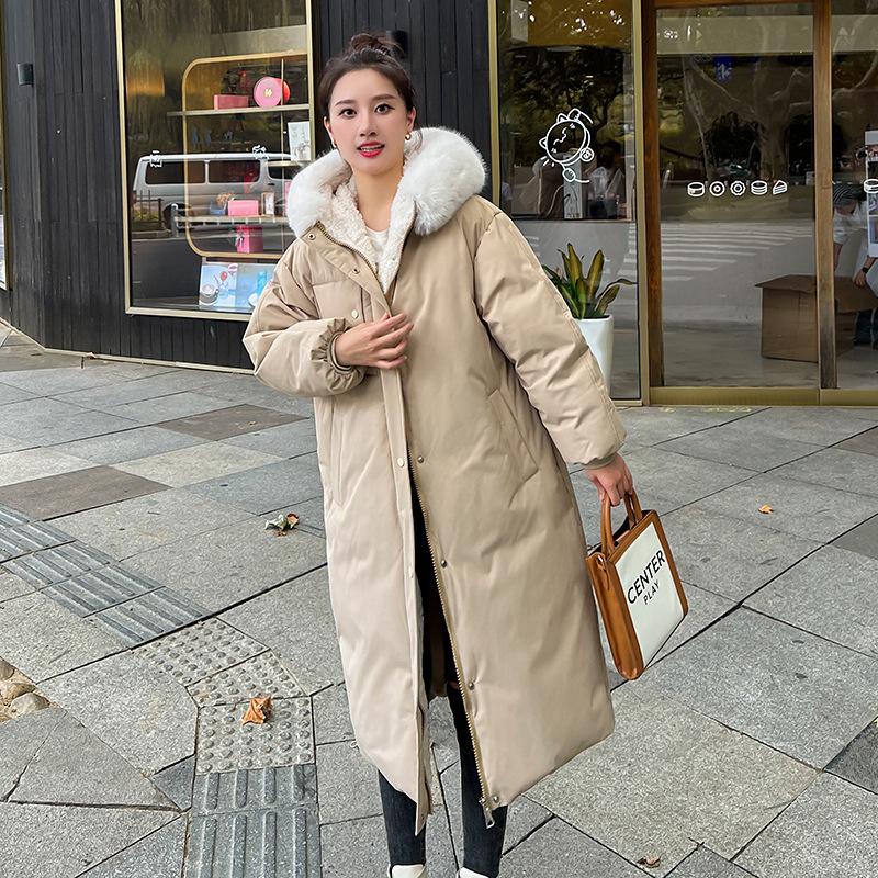 

Утепленная женская куртка с подкладкой 2025 года, зимняя, новая, утолщенная, с капюшоном, свободная, выше колена, длинная, с подкладкой, женская, с подкладкой 2XL хаки