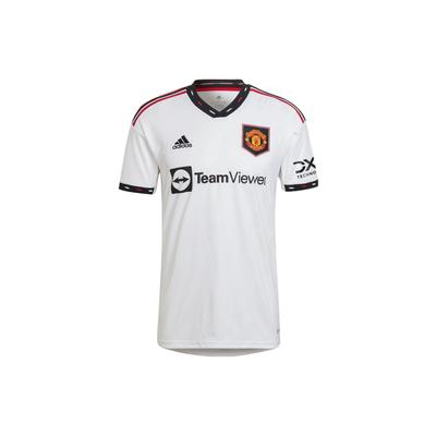 Manchester United Fan Edition V-Ausschnitt Gestreiftes Logo T-Shirt Herren Oberteile Weiß H13880