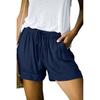 Women  Summer Casual High Waisted Elastic Drawstring Shorts with Big Pockets Solid Lace Up Loose Wide Leg Pants