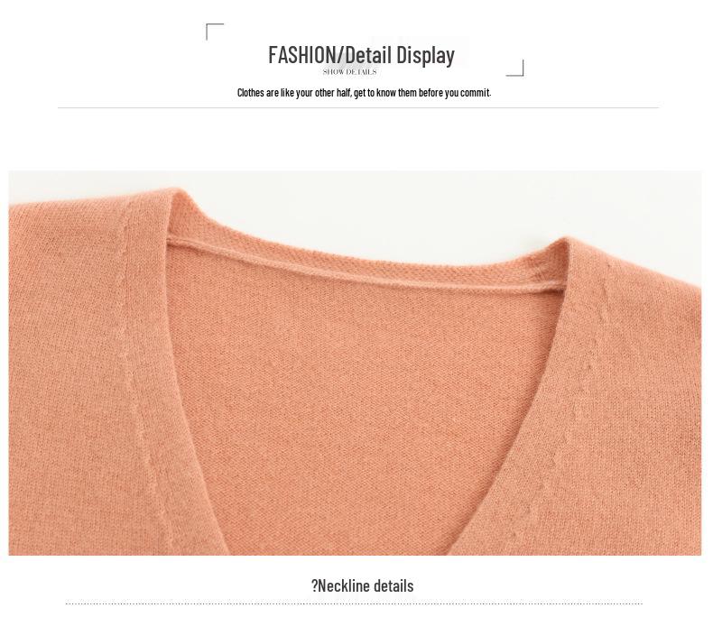 Women's 100% Wool V-Neck Cardigan - Spring/Autumn 2025, Long Sleeve, Petite, Lightweight Sweater