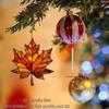 2D Flat,Thanksgiving Acrylic Maple Leaf Light Catcher, Classic Autumn Celebration Home & Door Decor,Christmas &  Year Gifts