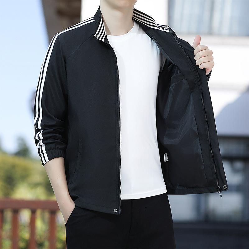 Pánská bunda se stojáčkem Korejská ležérní bunda Pánská minimalistická baseballová bunda