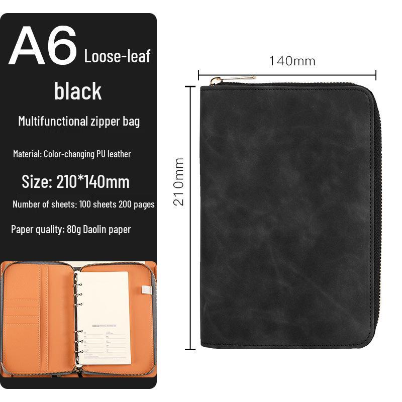 Custom Business Notebook with Zipper Bag - Multifunctional A6/B5 Notepad & Manager Folder