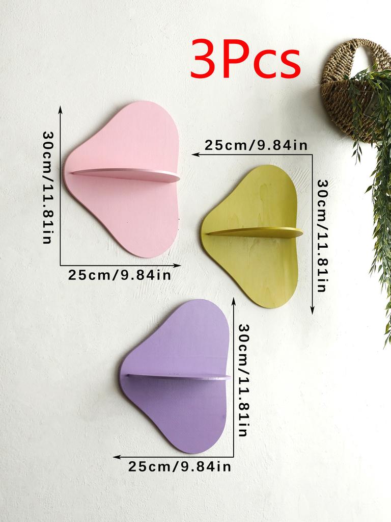 Colorful Floating Wall Shelf Display Wooden Plant Flower Pot Tray Storage Rack Art Home Decoration for Girl Room Wall Decor Gift