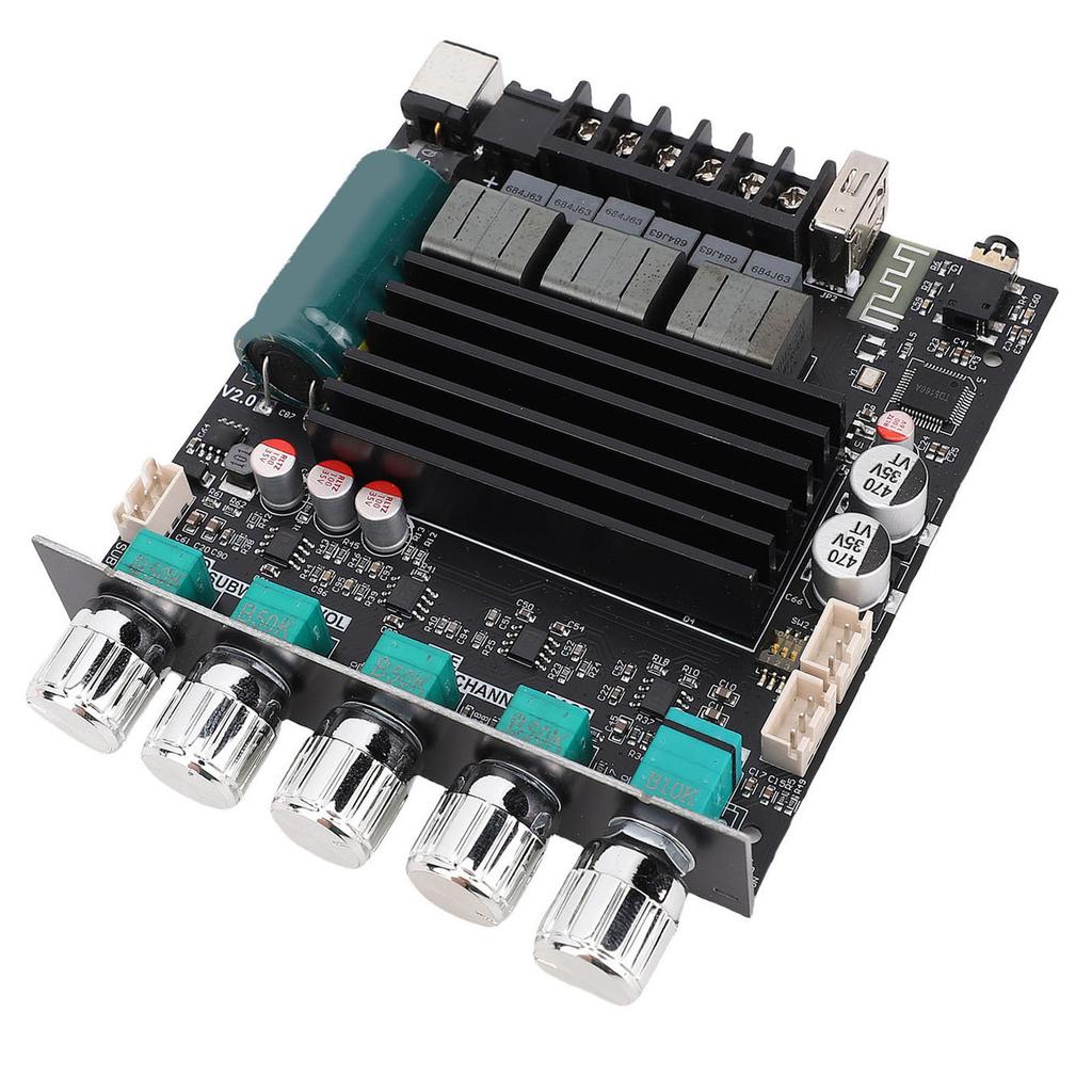 Bluetooth 5.1 Leistungsverstärkerplatine 2.1 Kanal 100W+100W+200W Digital Sound Power Subwoofer-Verstärkermodul