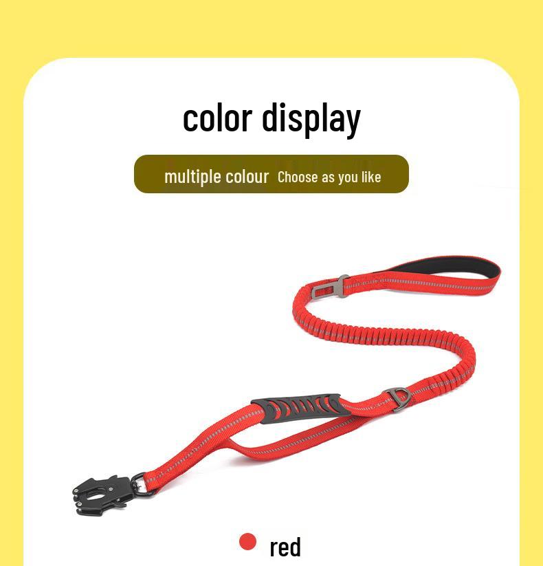 Reflective Shock-Absorbing Retractable Dog Leash with Anti-Escape Frog Buckle