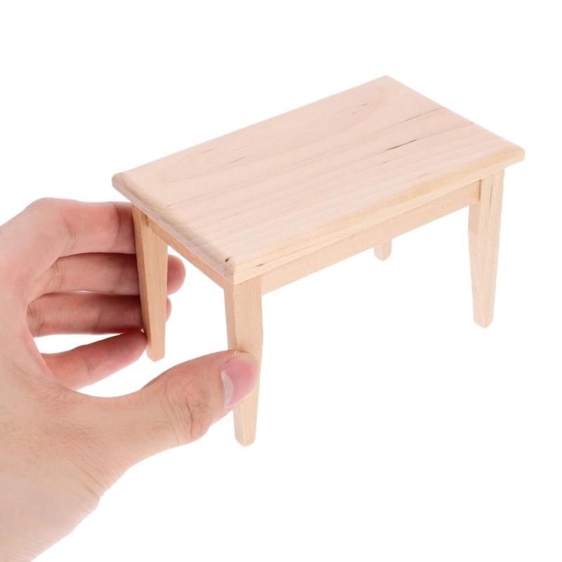 Realistische Details 1/12 Maßstab Puppenhäuser Möbel 5-teiliges Holz Tisch- und Stuhlset
