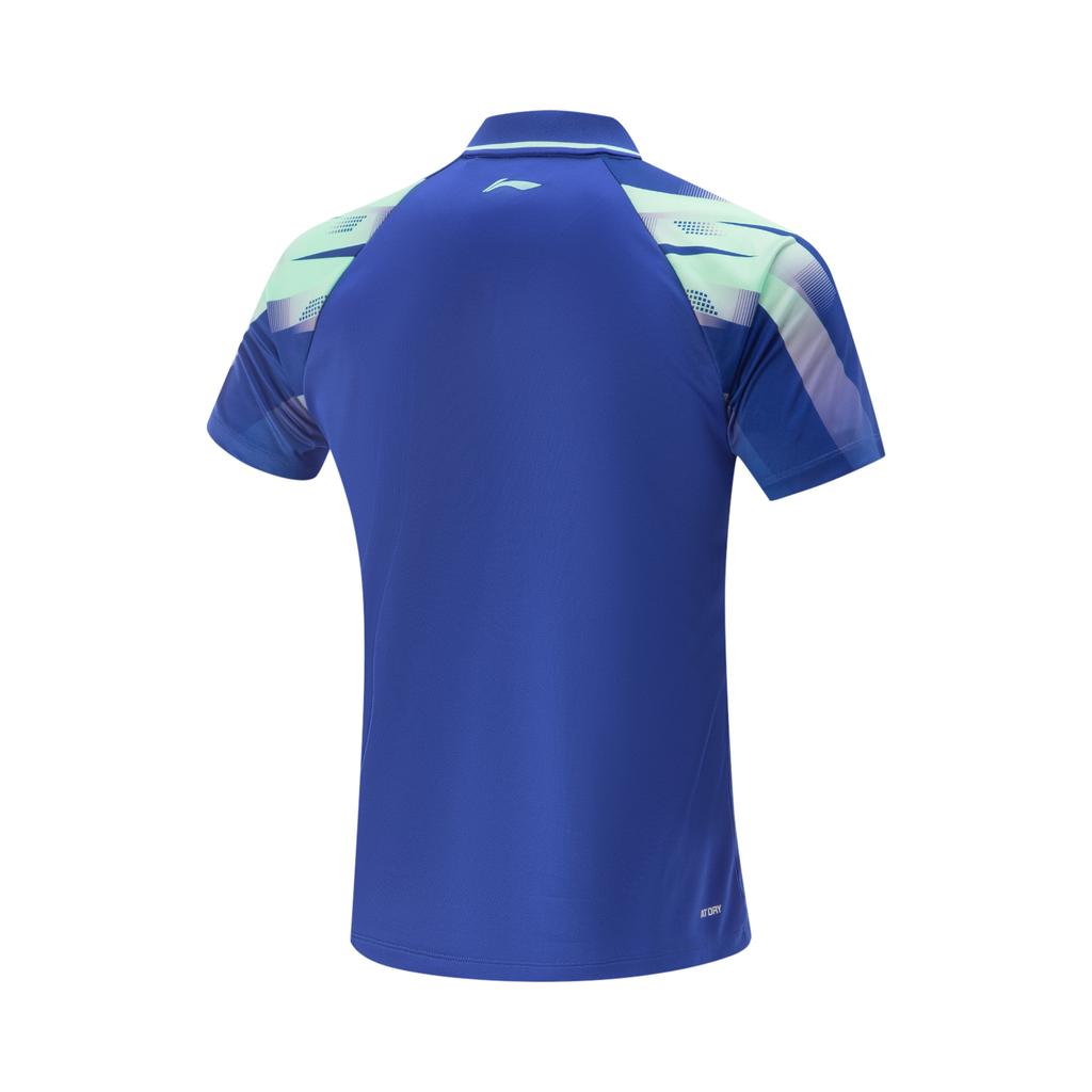 Li Ning Table Tennis Series Comfortable Simple Versatile Sports Brand Logo Quick-Dry Short Sleeve T-Shirt Unisex Tops Dreamy-Blue AAYV117-4