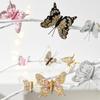1pcs/set Glitter Hollow Butterfly Christmas Tree Ornament Plastic Window Hanging Decor for Xmas Reusable Festive Decoration