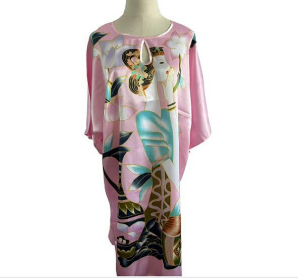 Plus Size Silk Qipao Pajama Robe & Tang Suit Bathrobe