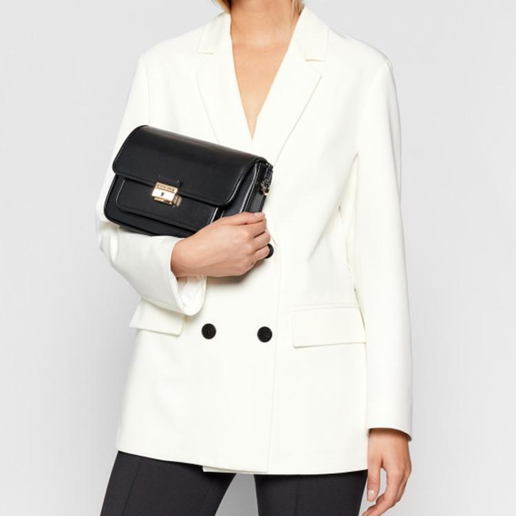 New MICHAEL KORS Bradshaw Grain Leather Envelope Bag, Shoulder Bag, Crossbody Bag Regular Women's Black 30S1G2BM2L-BLACK