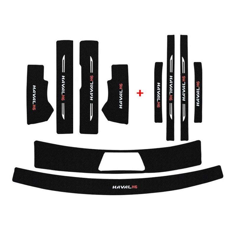 For Haval H6 2021 2022 2023 Car Door Sill Pedal Board Cover Trim Carbon Fiber Rear Bumper Trunk Sticker Auto Accessories