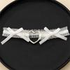 Lolita Spitzenstrumpfbänder Beingürtel Punk Kreuz Herz Schleife Beinring Goth Elastische Glocke Oberschenkel Choker Kette Damen Dessous Cosplay Harness