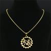 2026 Edelstahl Sportfahrrad Halskette für Damen/Herren Reifen Goldfarbe Anhänger Halskette Schmuck collier homme N2655S01