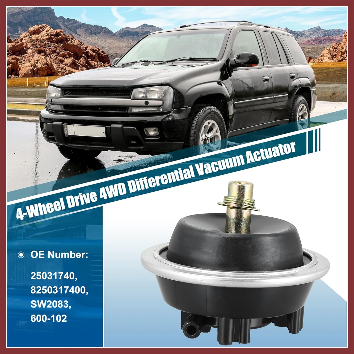 

Вакуумный актуатор переднего дифференциала 4WD (полный привод) 25031740 для Chevrolet S10 Blazer, для GMC S15 Jimmy Sonoma 83-04, для Pontiac 6000 1988-1990