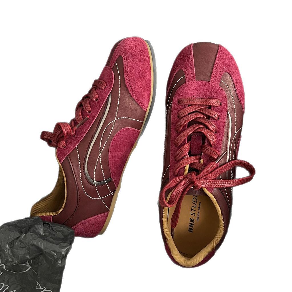 Lan Cabinet 2025 neue Nische runder Kopf antik vielseitig retro dünnsohlige deutsche Trainingsschuhe Damen ins weichsohlige leichte Einzelschuhe