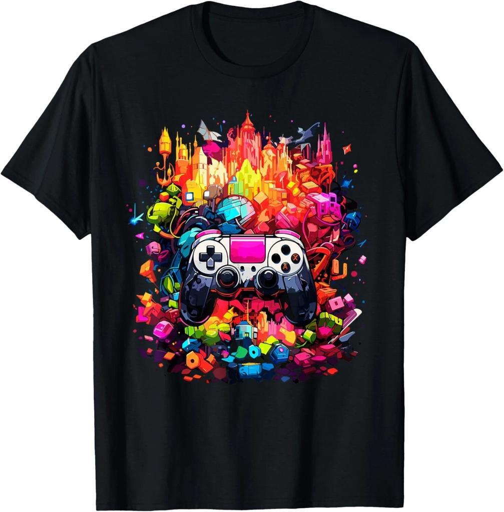 Colorful Video Game Controller Tie Dye Cool Gamer Gaming Tee Gift Unisex T-Shirt