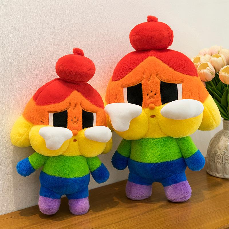 New Rainbow Crying Baby Plush Doll Dudu Girl Doll Soothing Doll Throw Pillow Plush Toy