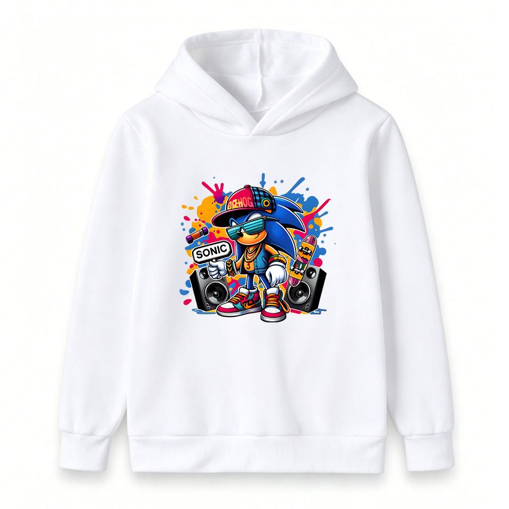 Kids Boys Girls Casual Pullover Hoodie, Cool Hip Hop Urban Graffiti Character Print Long Sleeve Soft Hooded Sweatshirt for Casual Daily Wear Street