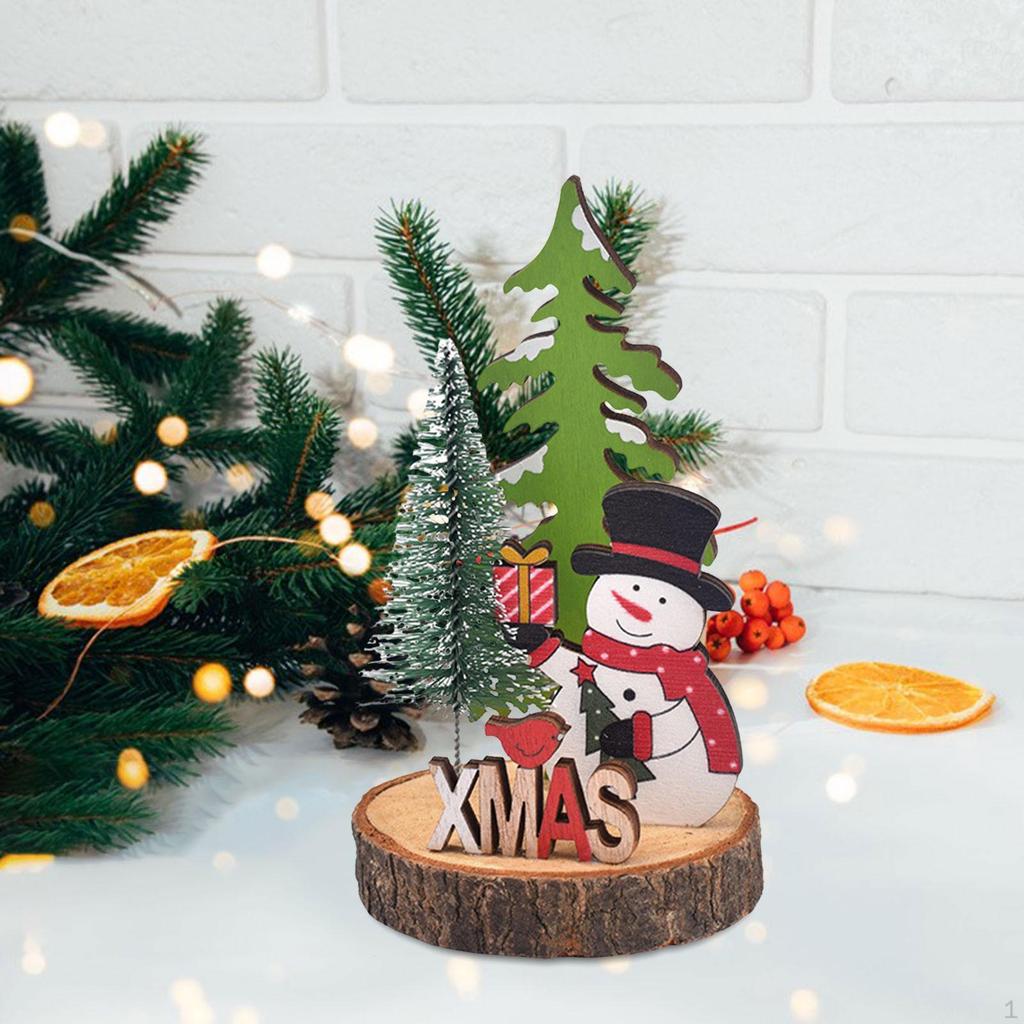Christmas Tree Decoration for Tabletop Use, Wooden Centerpiece Indoor Events