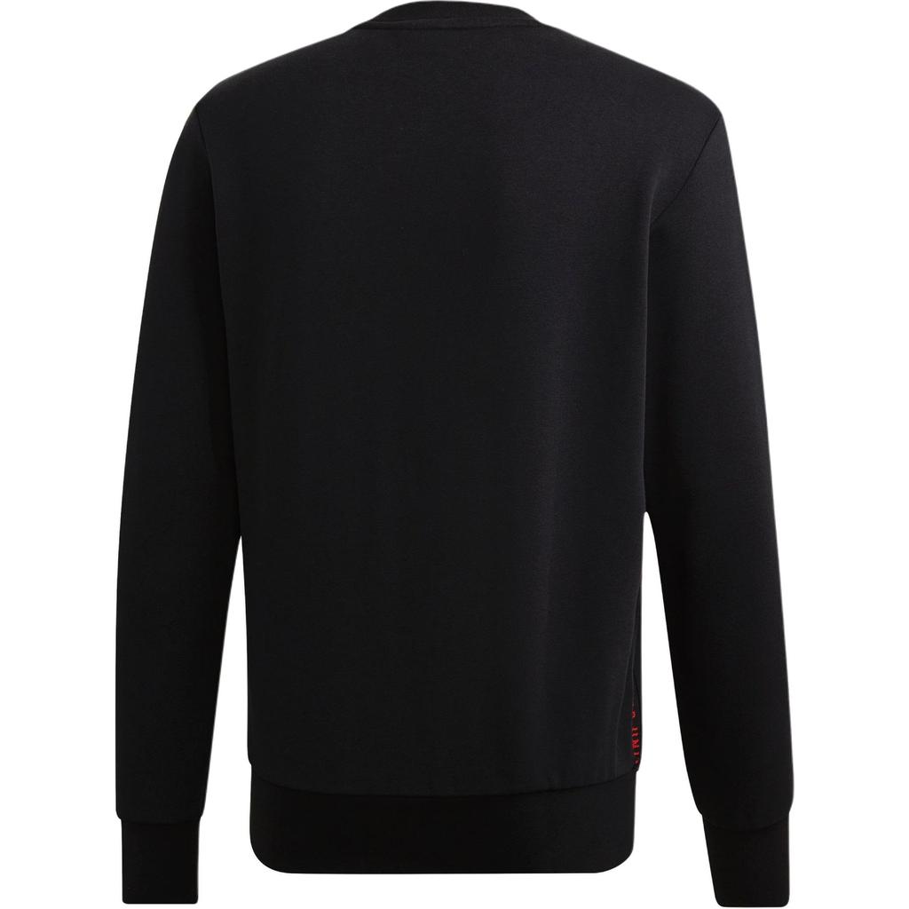 Adidas Casual Sports Series MUFC SSP CR Sweatshirt DP2328 Seitenbuchstaben-Print Rundhalsausschnitt Langlebig Langärmlig Herren-Sweatshirt Schwarz DP2328