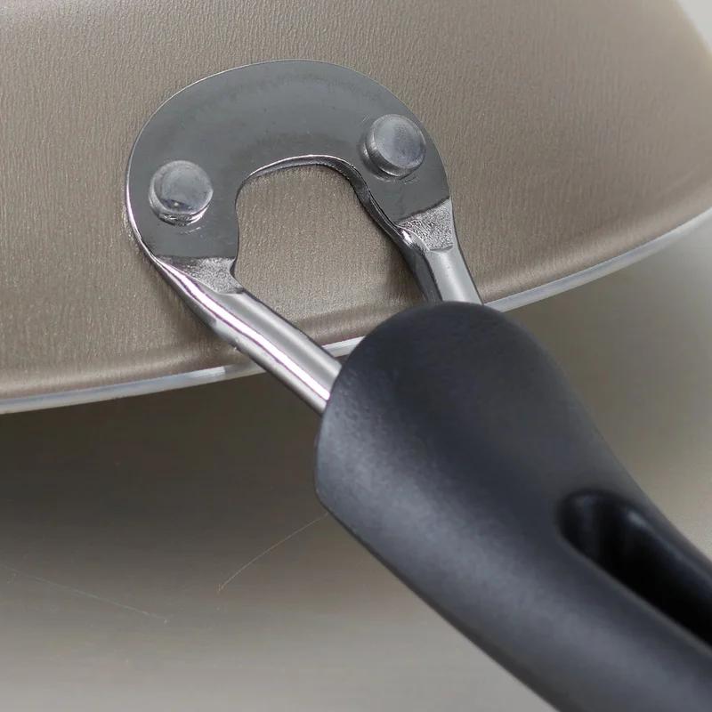 Nonstick Aluminum Deep Sauté Pan Induction Safe Covered Cooking Pan Dishwasher Safe Tempered Glass Lid Ergonomic Design Easy
