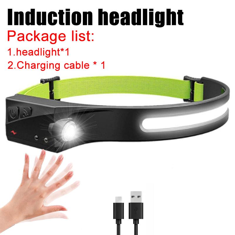 

1-5PCS Powerful LED Induction Headlamp XPG+COB Zoom Head Flashlight USB Rechargeable Camping Fishing Search Light Headlight