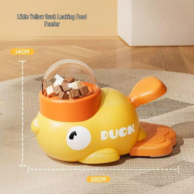 Little Yellow Duck Freeze-Dried Pet Puzzle: Cat Toy, Slow Feed Dog Bowl, Anti-Demolition Trainer.