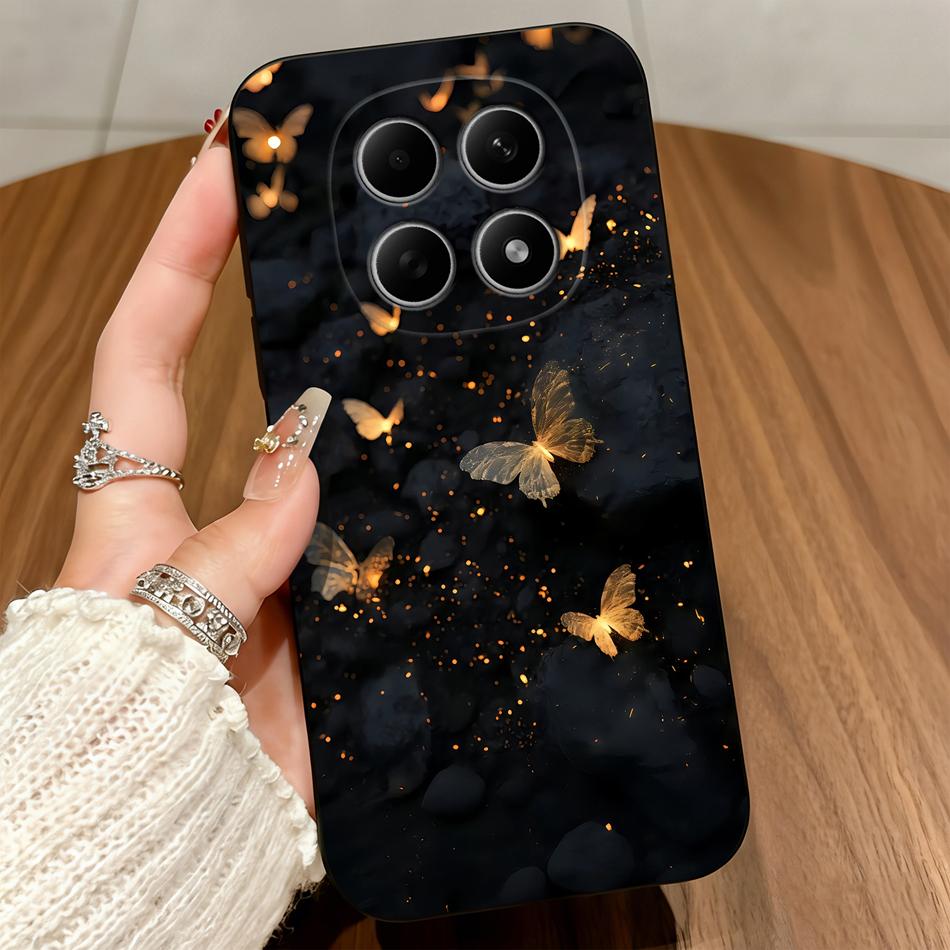 Cute Cats Cover For Poco M8 Pro 5G Phone Case Soft Protective Black Funda For Poco M 8 M8Pro Untra Thin Durable Back Covers Capa