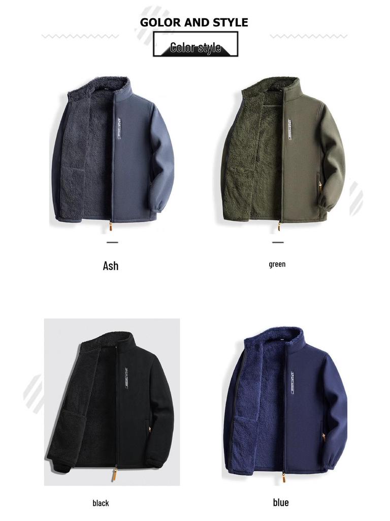 Men's Thickened Fleece Jacket - Spring Cardigan Outerwear